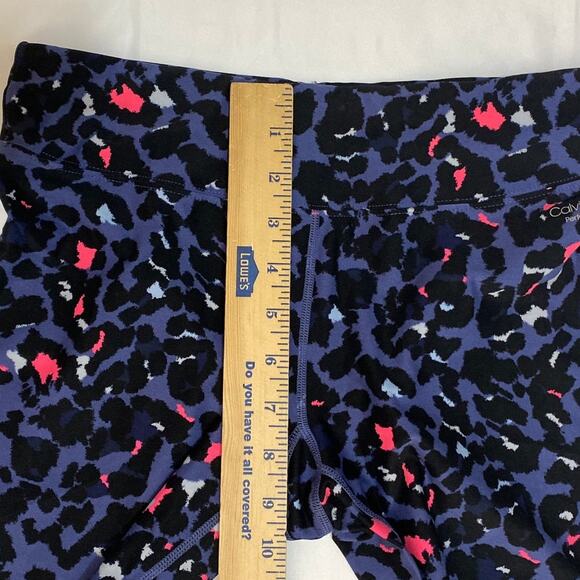 Calvin Klein Performance WICK Leggings Ruched Hem Animal Cheetah Print Sz Small - Picture 5 of 12